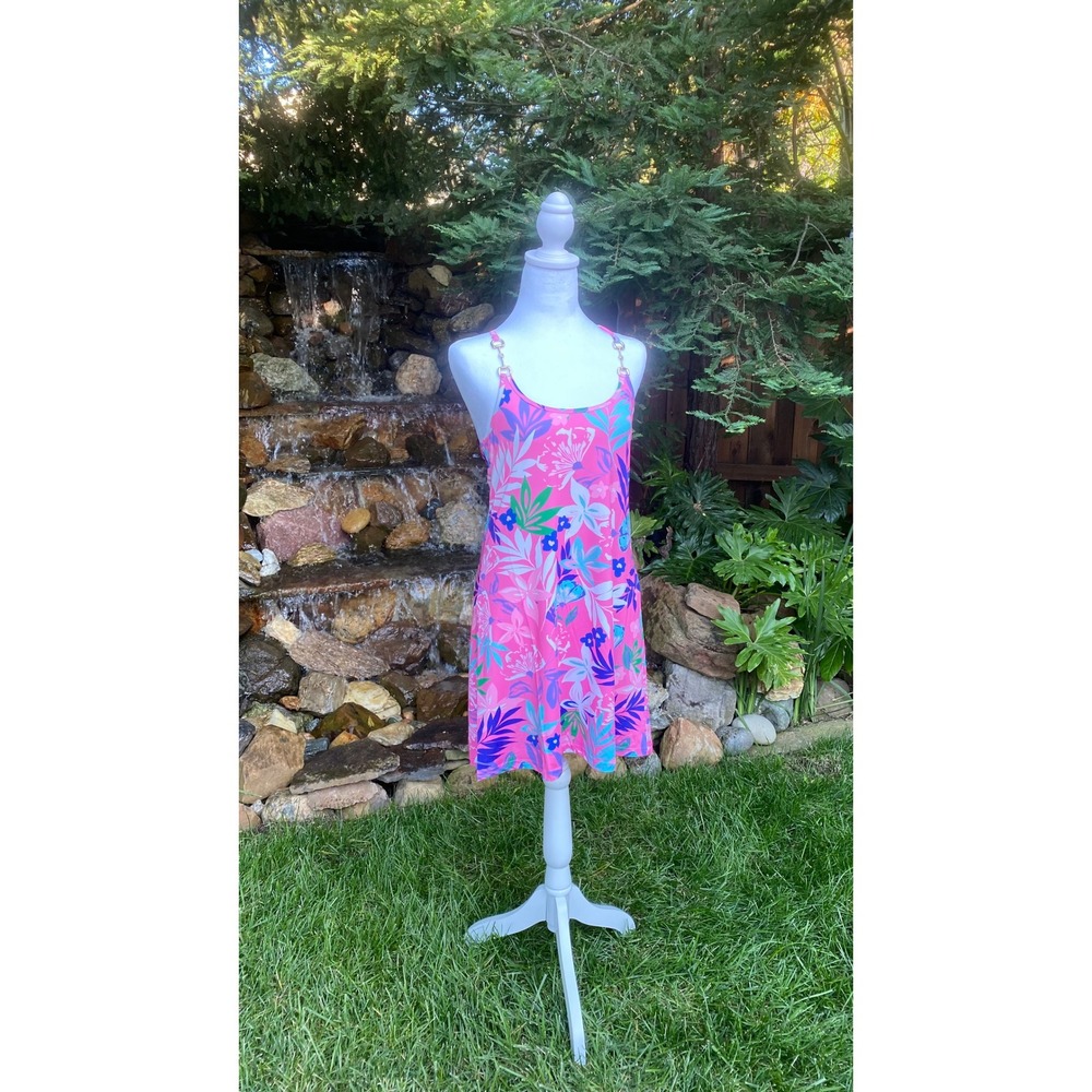 Banana Boat Sundress Size Medium Pink Multi Floral UPF 50+ New With Tags - Picture 5 of 9